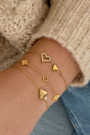 Bracelets À Breloques En Acier Inoxydable En Forme De Cœur, Collection Daily Simple, Bijoux Pour Femmes h5 Image3