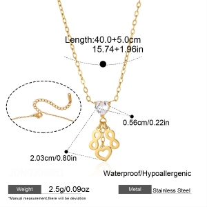 Colliers Pendentifs Pour Femmes, Collection Romantique, En Forme De Cœur Et De Trèfle, En Acier Inoxydable Étanche, Couleur Or h5 