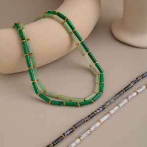 Colliers De Perles En Acier Inoxydable Et Pierre Naturelle Pour Femmes h5 Image4