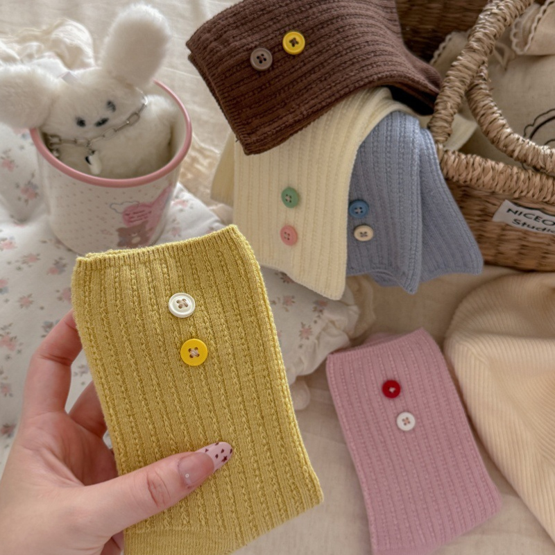 Chaussettes Mi-Mollet Basiques À Léger Rebond Pour Femmes, Couleur Unie Image9
