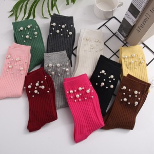 Chaussettes Mi-Mollet Élégantes, Légèrement Rebondissantes, De Couleur Unie, Pour Femmes h5 Image2