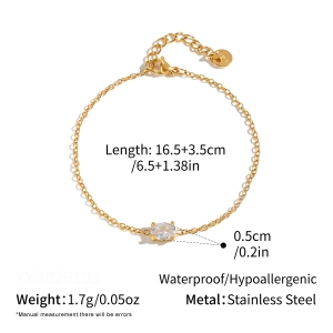Bracelets À Breloques Pour Femmes En Acier Inoxydable Étanche, Forme Géométrique, Couleur Or h5