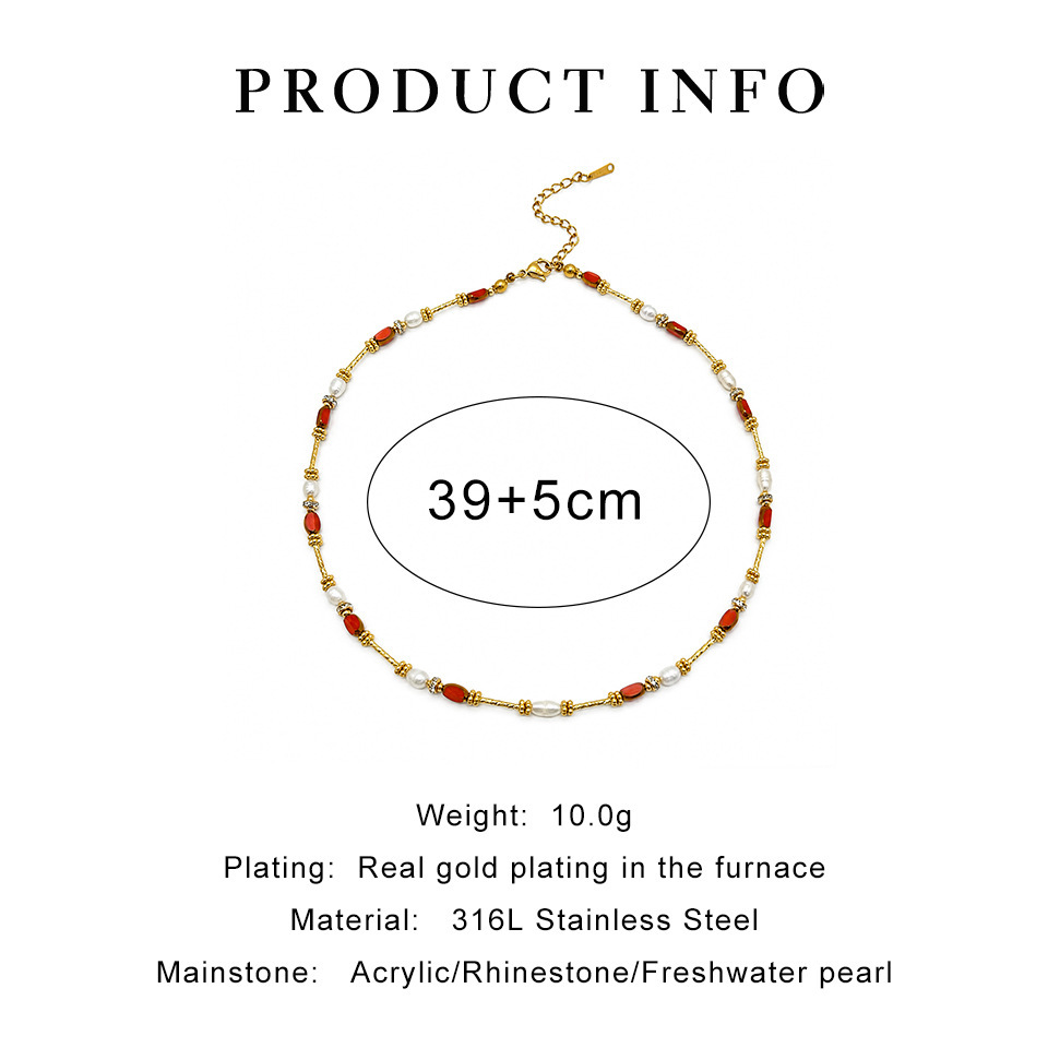 Colliers De Perles Pour Femmes, Perles D'Eau Douce Couleur Or h5Image4