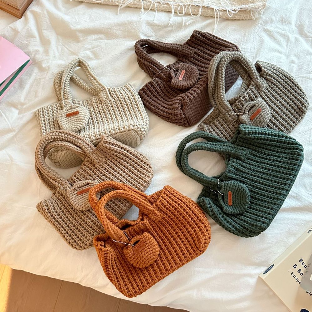 Sacs À Main Carrés Pour Femmes, Style Décontracté, Couleur Unie, En Polyester Tissé Image3
