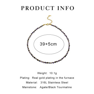 Colliers De Perles Pour Femmes En Acier Inoxydable, Imperméables, Couleur Or Et Pierres Naturelles h5 