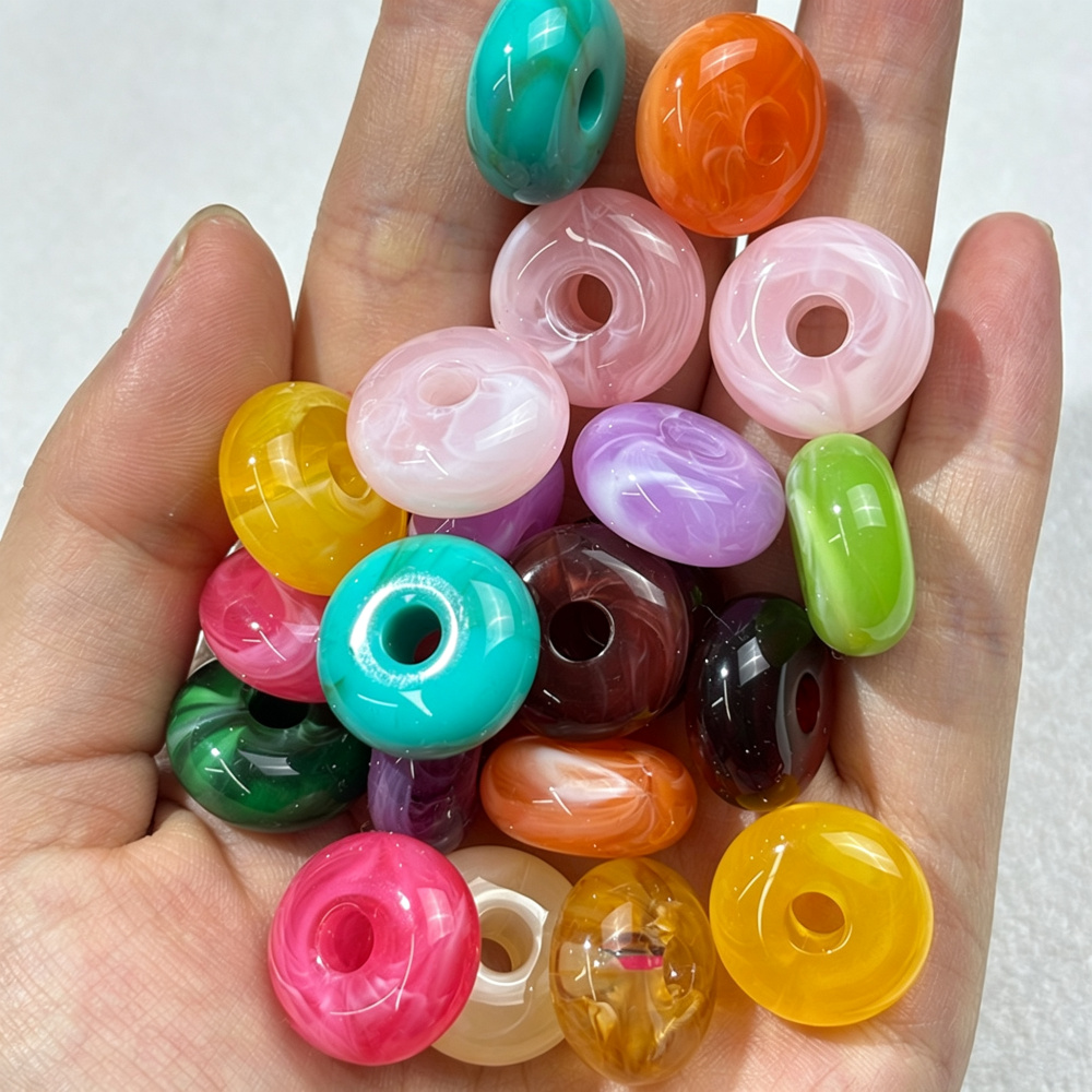 Perles Acryliques Rondes Dégradées De Couleur, Série Simple De 18 Mm, À Faire Soi-Même
