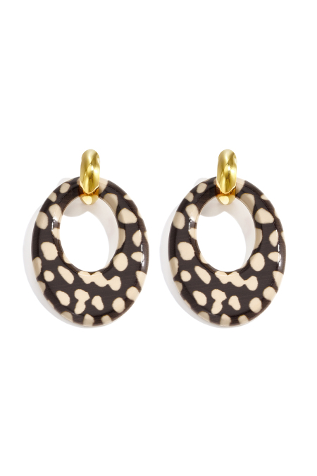 Boucles D'Oreilles Pendantes En Acrylique Imprimé Léopard, Collection Simple Daily Simple, Bijoux Pour Femmes