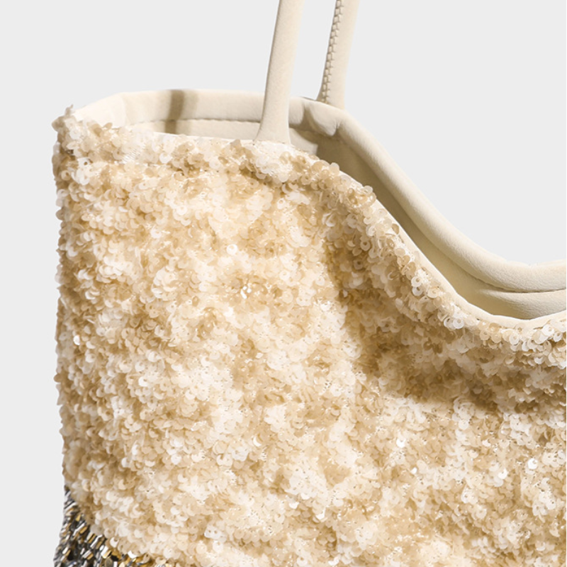 Sacs À Bandoulière Carrés Pour Femmes, Style Patchwork Décontracté, Sequins, Polyester Multicolore h5Image12