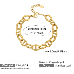Bracelet Chaîne Simple En Acier Inoxydable Étanche Couleur Or Avec Zircon Pour Femme h5
