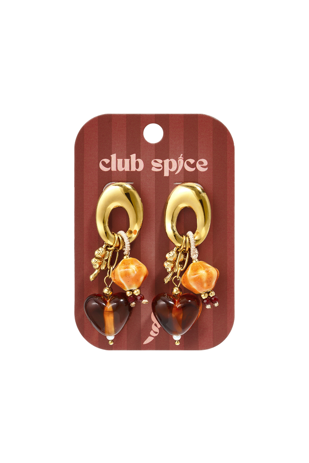 Boucles D'Oreilles En Perles D'Acier Inoxydable En Forme De Cœur, Collection Décontractée Et Simple Pour Femmes Image2