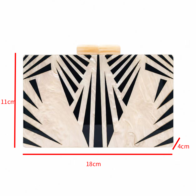 Pochette Carrée En Acrylique Pour Femme, Style Soirée, Couleur Unie, Forme Géométrique Triangulaire Image7