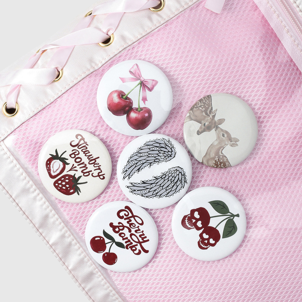 Broches En Fer Simple Series Daily Bow Knot Cerise Fraise Image6