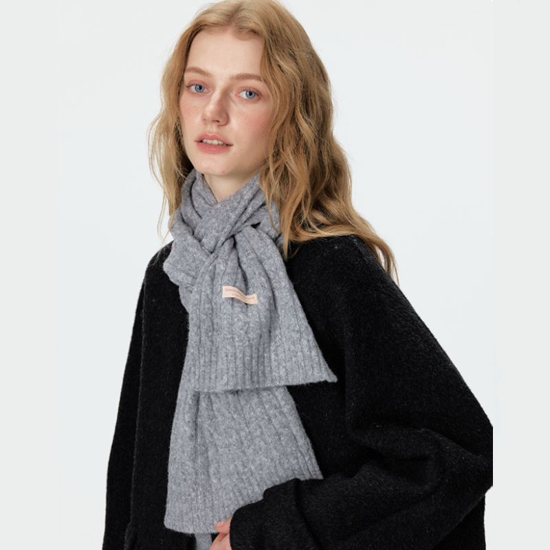 Écharpes D'Hiver Décontractées En Laine Et Polyester Tissées, Couleur Unie, De La Série Simple Image6
