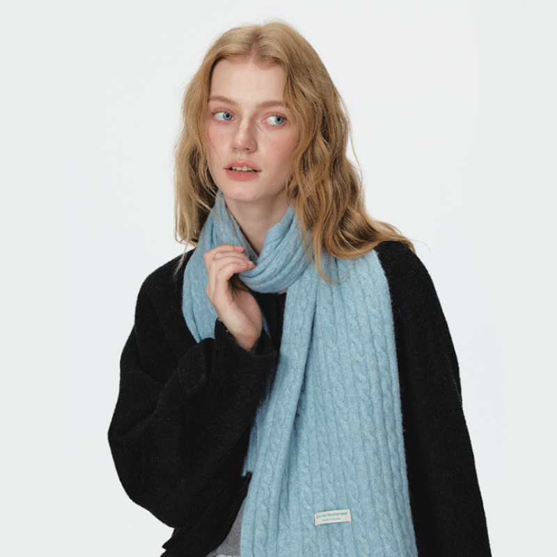 Écharpes D'Hiver Décontractées En Laine Et Polyester Tissées, Couleur Unie, De La Série Simple Image7
