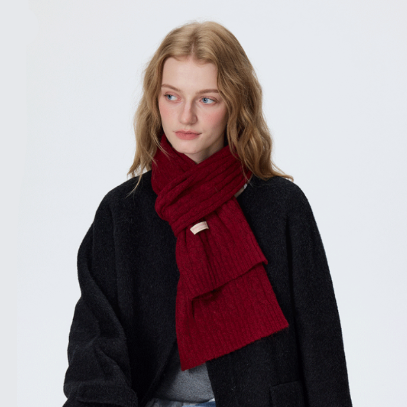 Écharpes D'Hiver Décontractées En Laine Et Polyester Tissées, Couleur Unie, De La Série Simple Image2