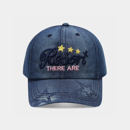 Casquette De Baseball Décontractée En Coton À Lettres Et Étoiles Multicolores, Série Simple