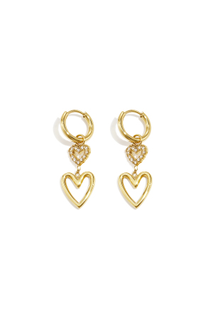Boucles D'Oreilles Pendantes En Acier Inoxydable En Forme De Cœur, Collection Simple Daily Simple, Bijoux Pour Femmes h5 