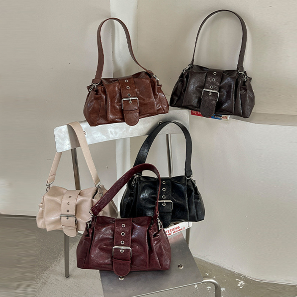 Sacs À Bandoulière Femme En Pu Uni, Style Décontracté, Avec Détails Métalliques h5Image2
