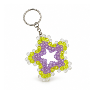 Porte-Clés En Alliage Simple Series Daily Beads, Étoiles Multicolores, Avec Perles Multicolores. h5 Image7