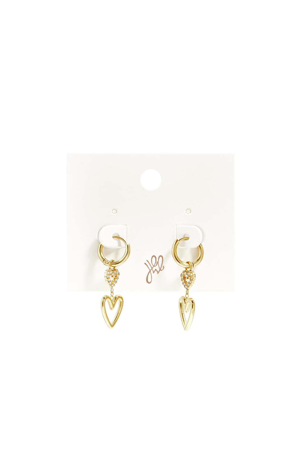 Boucles D'Oreilles Pendantes En Acier Inoxydable En Forme De Cœur, Collection Simple Daily Simple, Bijoux Pour Femmes Image3