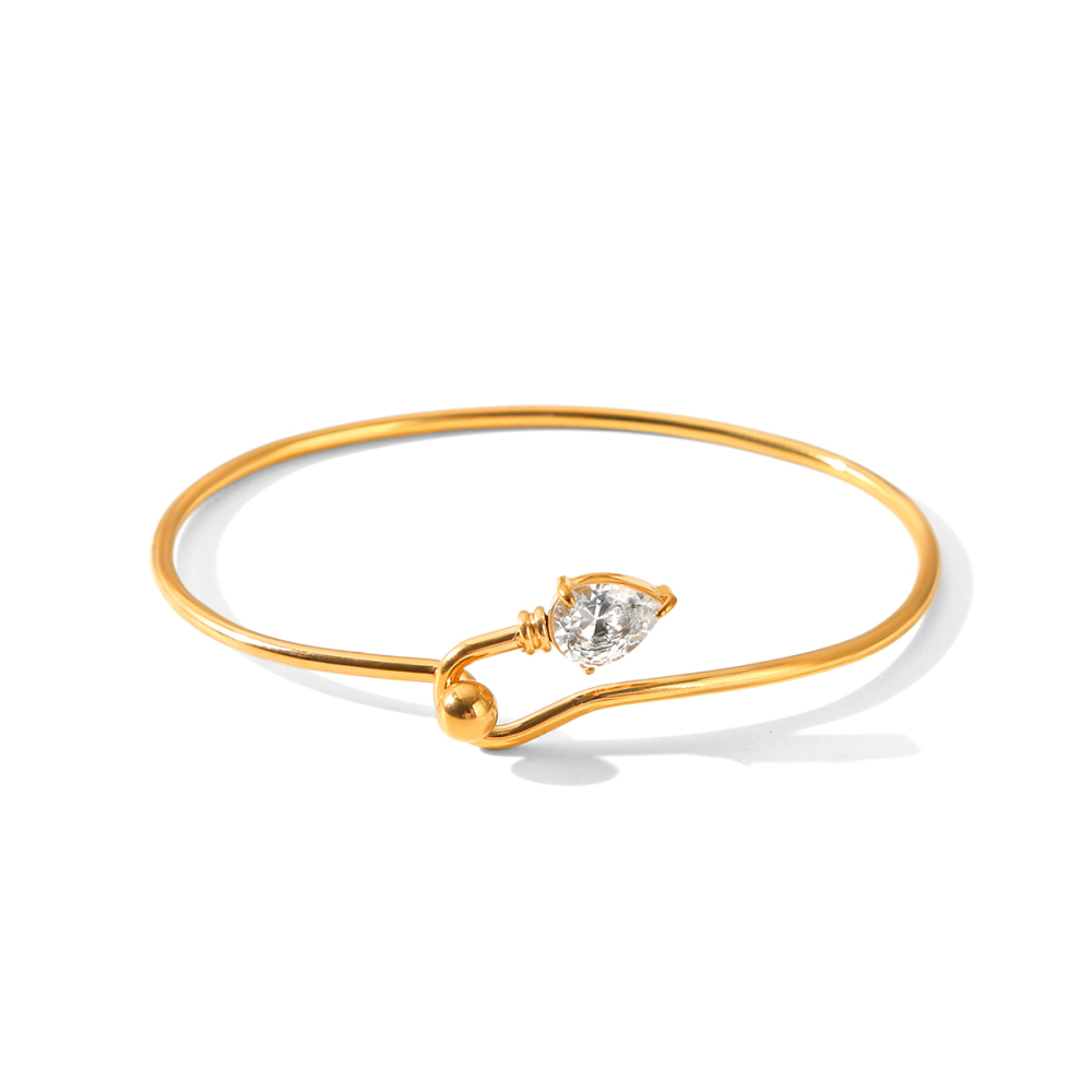 Bracelets De Luxe En Acier Inoxydable, Étanches, Couleur Or Et Zircon 