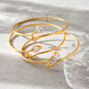 Bracelets De Luxe En Acier Inoxydable, Étanches, Couleur Or Et Zircon h5 Image5