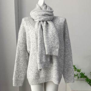 Pulls Minimalistes En Maille De Laine Mélangée, Coupe Ample, Couleur Unie h5