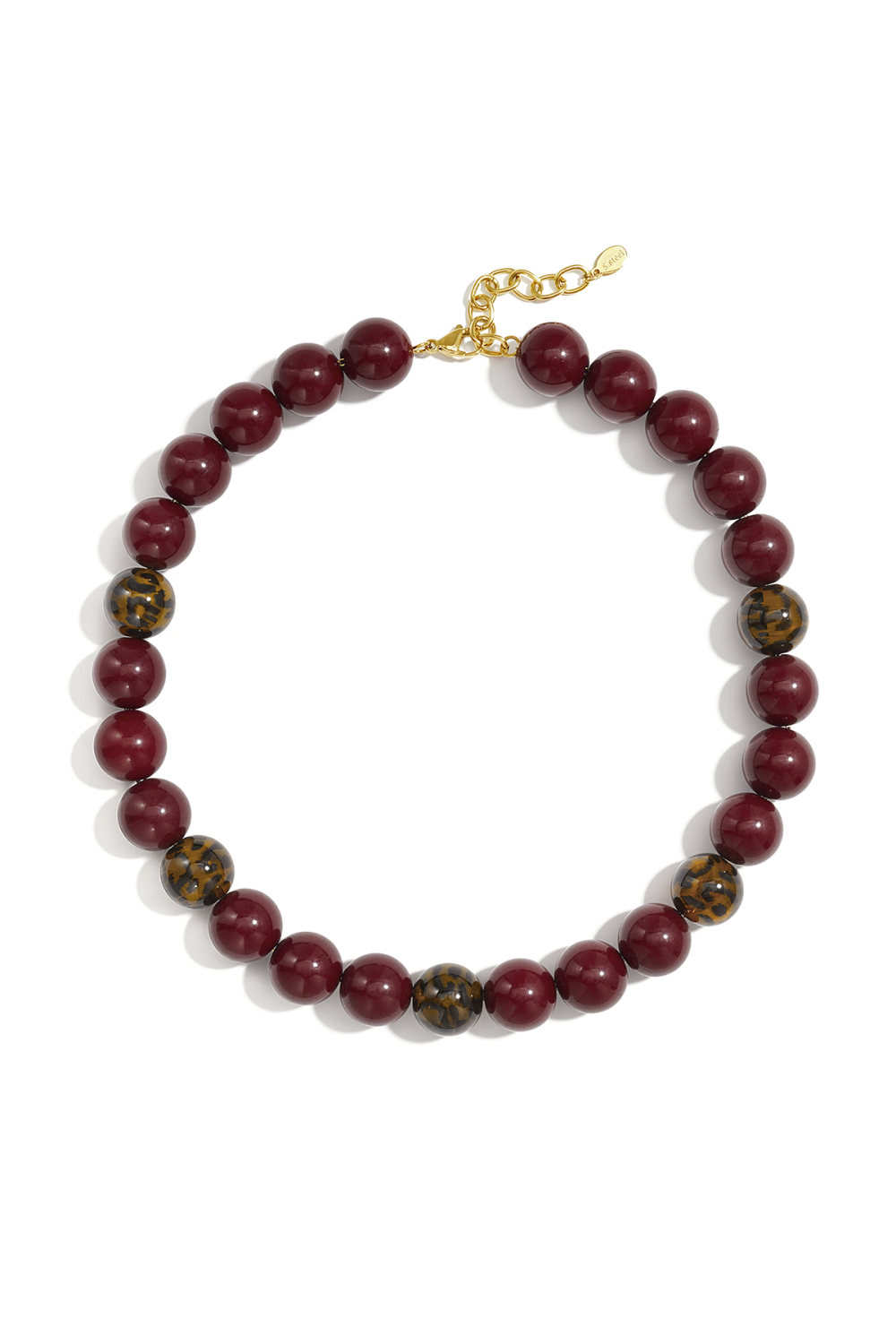 Colliers De Perles Acryliques À Imprimé Léopard, Collection Simple Daily Simple, Bijoux Pour Femmes Image2