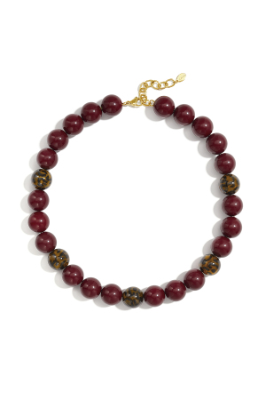 Colliers De Perles Acryliques À Imprimé Léopard, Collection Simple Daily Simple, Bijoux Pour Femmes h5 Image2