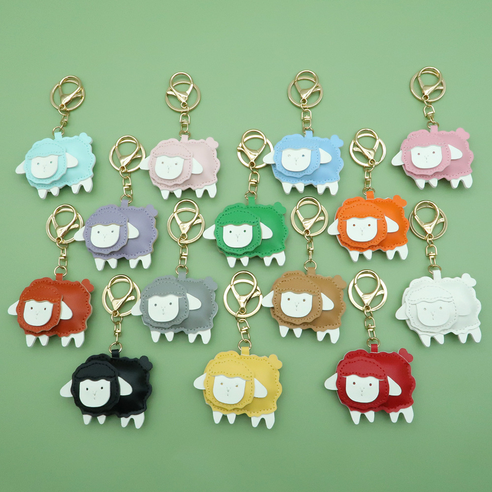 Porte-Clés En Pu, Collection Simple Series, Mignon Patchwork Animal Dessin Animé, Couleurs Mélangées Image3