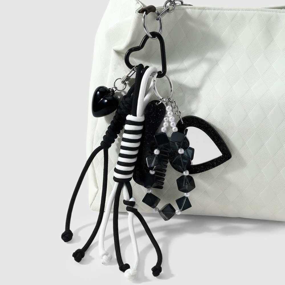 Breloques Pour Sac En Polyester Avec Nœud Papillon Et Cœur, Collection Quotidienne Simple Image5