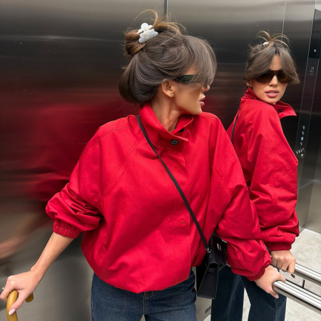 Vestes Et Manteaux Décontractés Unis À Boutons, Coupe Ample