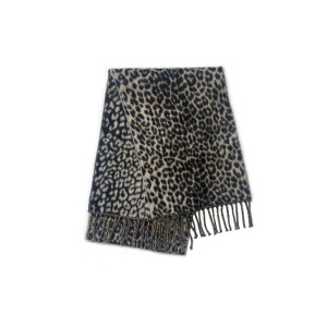 Écharpes D'Hiver Simple Series Rétro À Imprimé Léopard Et Pompons En Laine Et Polyester Mélangés h5 