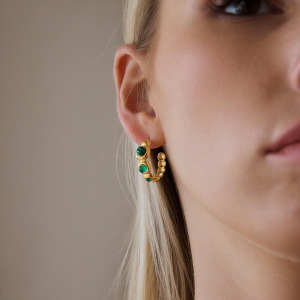 Boucles D'Oreilles Puces Pour Femmes, En Acier Inoxydable Étanche, Couleur Or, Collection Luxe h5 Image4