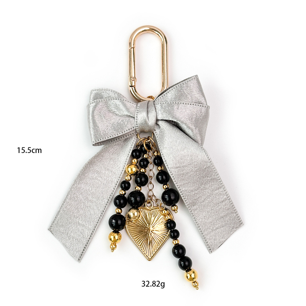 Collection Luxueuse De Breloques Pour Sac En Alliage Avec Nœud Papillon Et Perles En Forme De Cœur 