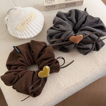 Chouchous En Tissu Uni À Nœud Papillon En Forme De Cœur, Collection Simple
