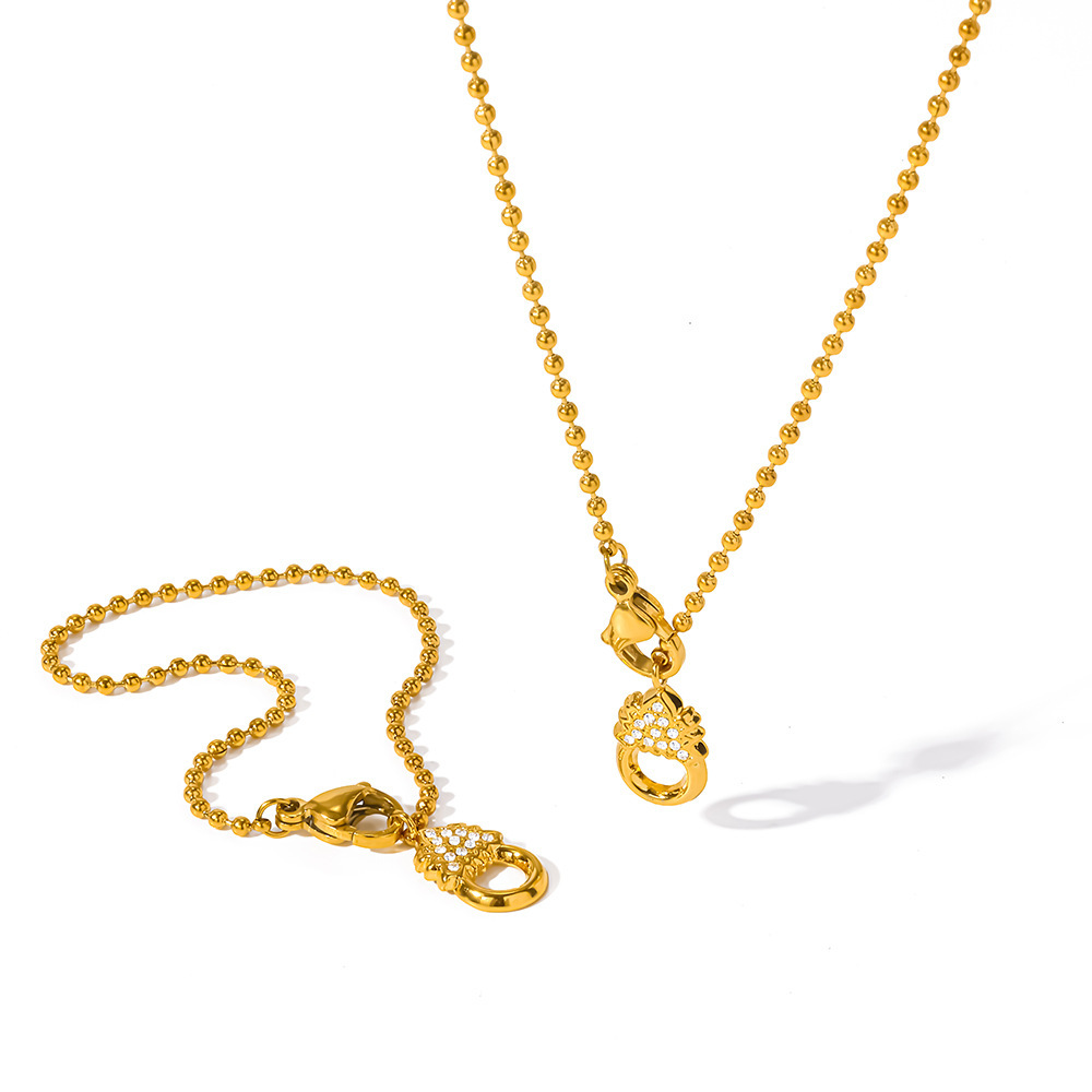 Ensembles De Bijoux Pour Femmes En Acier Inoxydable Doré, Imperméables, De Forme Géométrique Rétro, Ornés De Strass, De La Série Classique h5Image4