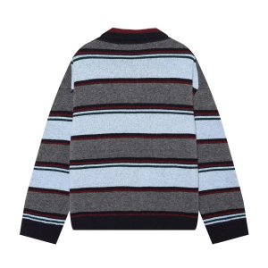 Gilet En Maille À Rayures Vintage Décontractées, Pull En Maille h5 Image2