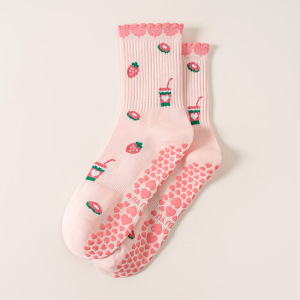 Chaussettes Mi-Mollet Pour Femmes, Style Sport, À Imprimé Cœur Intégral, Couleur Unie, Rebondissant h5 