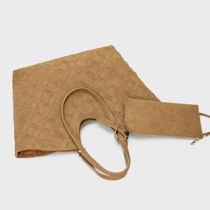 Sacs Fourre-Tout Pour Femmes En Daim Tissé Uni, Style Décontracté h5 Image4