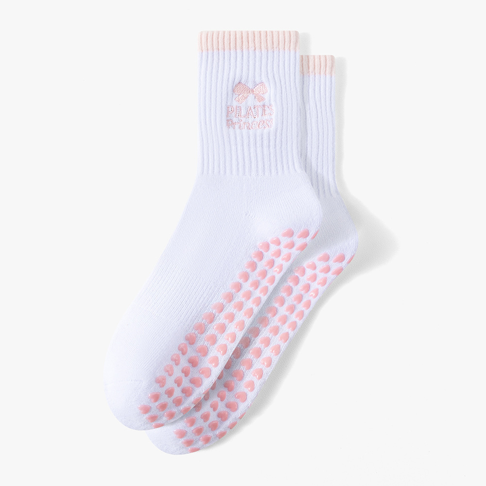 Chaussettes Mi-Mollet Pour Femmes, Style Sport, Lettres Colorées Et Cœur, À Rebond Intense 