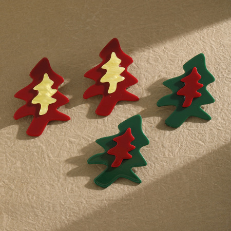 Boucles D'Oreilles Puces De Noël Mignonnes En Résine Pour Femmes