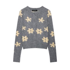 Cardigan Élégant À Imprimé Floral En Maille Droite h5 