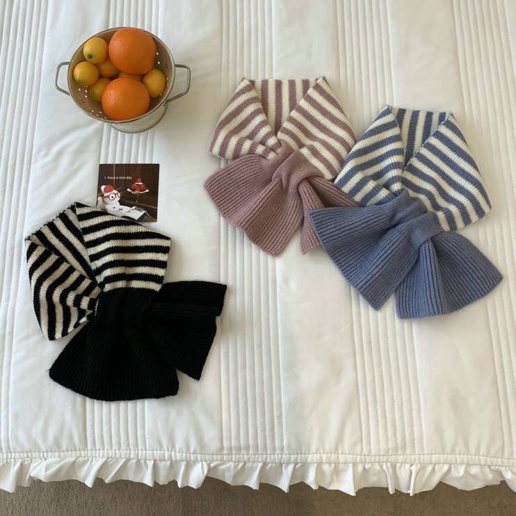 Écharpes D'Hiver En Laine Et Polyester À Rayures Décontractées De La Série Simple Image3