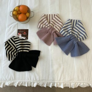 Écharpes D'Hiver En Laine Et Polyester À Rayures Décontractées De La Série Simple h5 Image3