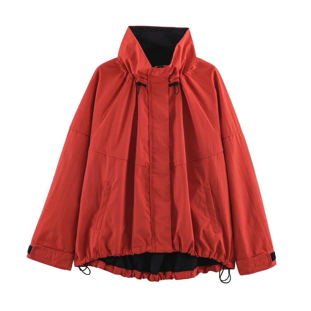Vestes Et Manteaux Décontractés Unis À Volants Et Coupe Ample