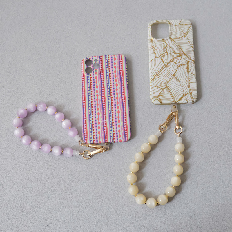 Chaîne De Téléphone En Acrylique Avec Perles Unies De La Série Simple Daily, Dégradé De Couleurs. Image5