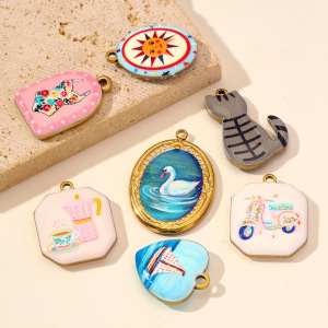 Pendentifs Pour Femmes, Collection Romantique, En Forme De Cœur, D'Animal Et De Géométrie, En Acier Inoxydable Étanche, Couleur Or. h5 Image2