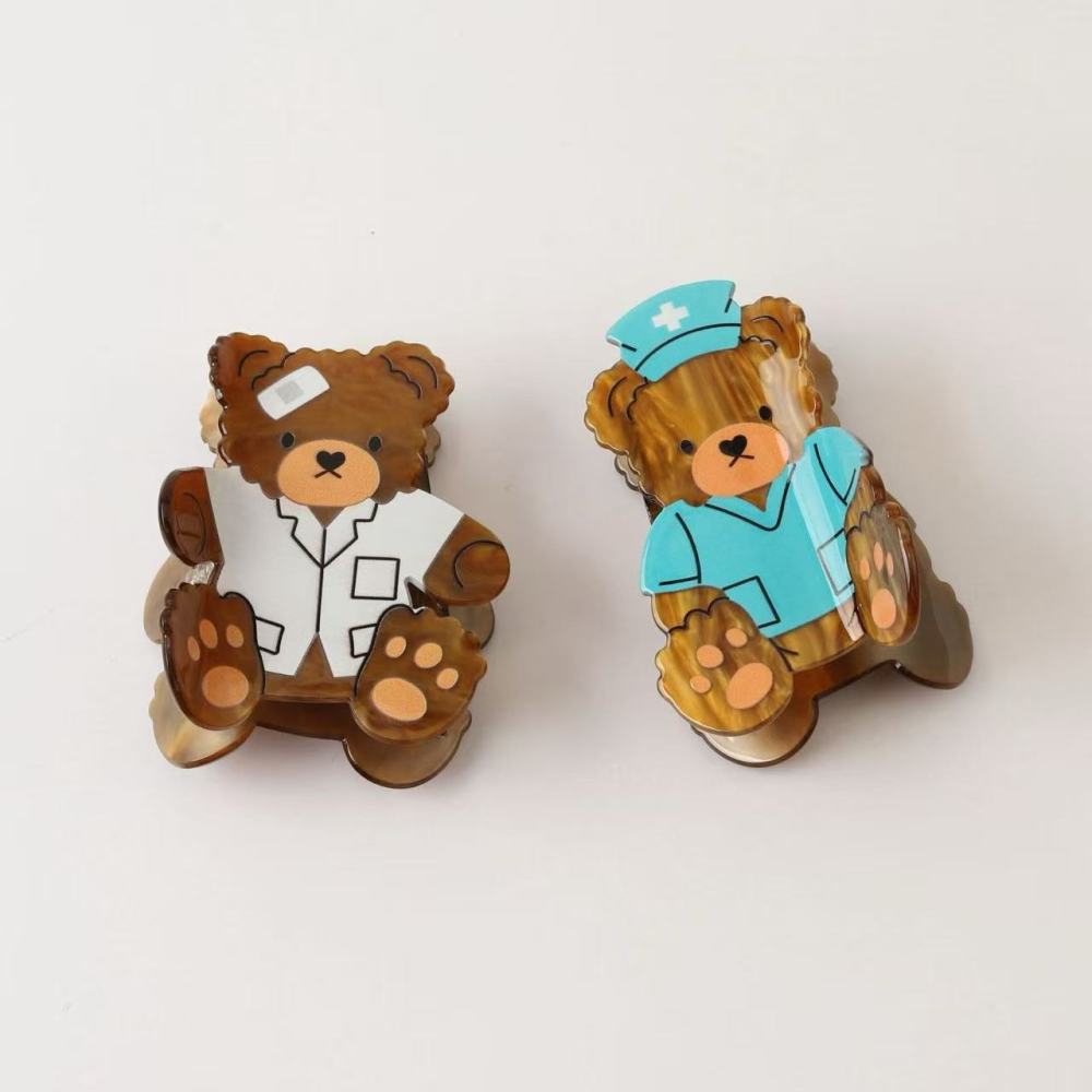 Griffes À Cheveux En Pvc De Couleur Mélangée, Motif Nœud Papillon Mignon Animal, Série Simple Image3