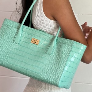 Sacs À Main Carrés Pour Femmes, Style Parisien Chic, Avec Détails Métalliques Et Imprimé Animal Uni En Pu. h5 Image3